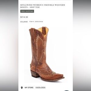 Idyllwind Brown Western Boots with Snip Toe